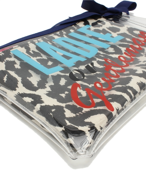 NINE（ナイン）の「クリア×レオパードポーチ（ポーチ・レディース・ブルー/ピンク・FREE）」の4枚目の写真