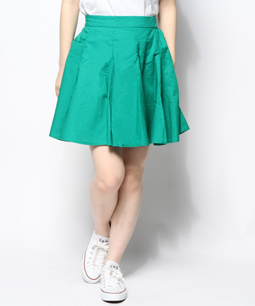 WEGO(ウィゴー)の「WEGO/コットン切替フレアスカート(スカート・レディース・オフホワイト/グリーン/ネイビー/イエロー・FREE)」の3枚目の写真