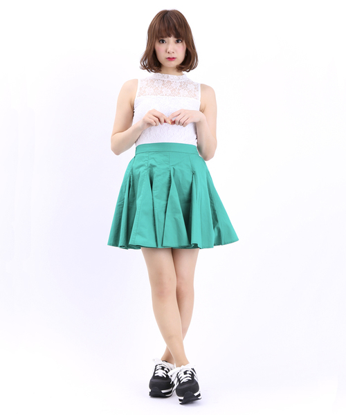 WEGO(ウィゴー)の「WEGO/コットン切替フレアスカート(スカート・レディース・オフホワイト/グリーン/ネイビー/イエロー・FREE)」の18枚目の写真