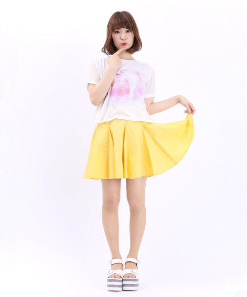 WEGO(ウィゴー)の「WEGO/コットン切替フレアスカート(スカート・レディース・オフホワイト/グリーン/ネイビー/イエロー・FREE)」の12枚目の写真