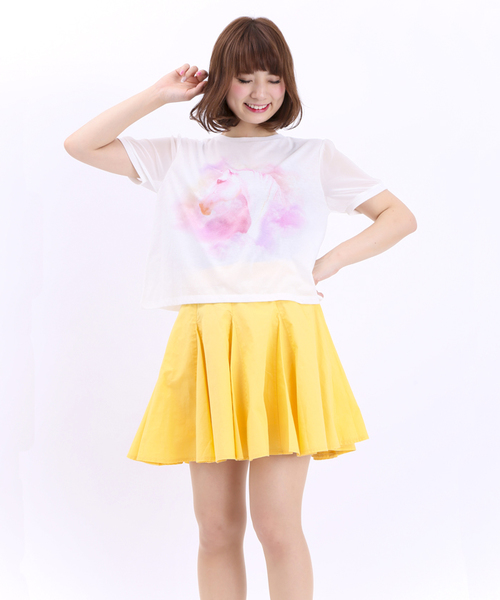 WEGO(ウィゴー)の「WEGO/コットン切替フレアスカート(スカート・レディース・オフホワイト/グリーン/ネイビー/イエロー・FREE)」の20枚目の写真