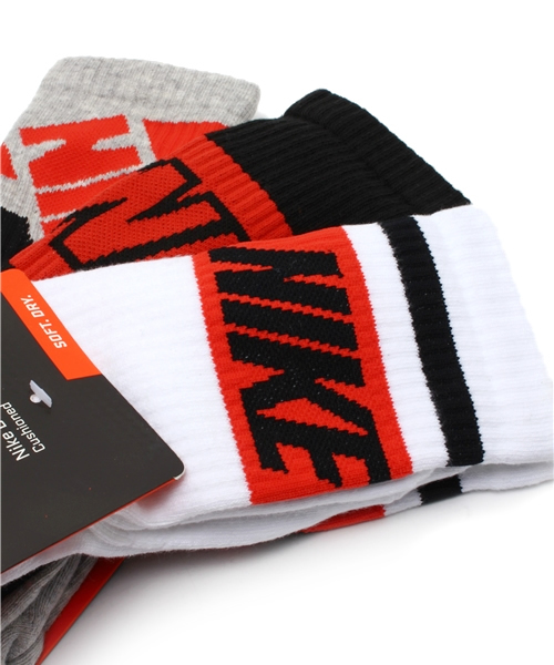 NIKE（ナイキ）の「ナイキ 3足セット ドライフィット ソックス NIKE 3PPK DRI-FIT FLY RISE CREW（ソックス/靴下・メンズ・ホワイト/グレー・27cm）」の3枚目の写真