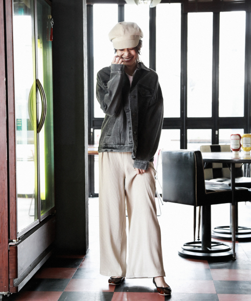 BAYFLOW（ベイフロー）の「カットソーリブパンツ（その他パンツ・レディース・アイボリー/ブラック/ブルー・SMALL/MEDIUM）」の11枚目の写真