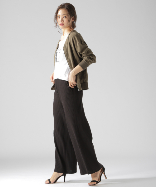 BAYFLOW（ベイフロー）の「カットソーリブパンツ（その他パンツ・レディース・アイボリー/ブラック/ブルー・SMALL/MEDIUM）」の14枚目の写真
