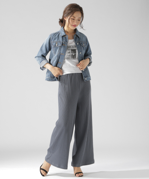BAYFLOW（ベイフロー）の「カットソーリブパンツ（その他パンツ・レディース・アイボリー/ブラック/ブルー・SMALL/MEDIUM）」の5枚目の写真