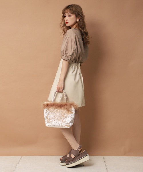 one after another NICE CLAUP（ワンアフターアナザーナイスクラップ）の「リネン配色ボタンブラウス（シャツ/ブラウス・レディース・アイボリー/ブラウン/ベージュ/レンガ・FREE）」の14枚目の写真