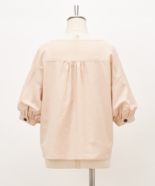 one after another NICE CLAUP（ワンアフターアナザーナイスクラップ）の「リネン配色ボタンブラウス（シャツ/ブラウス・レディース・アイボリー/ブラウン/ベージュ/レンガ・FREE）」の15枚目の写真