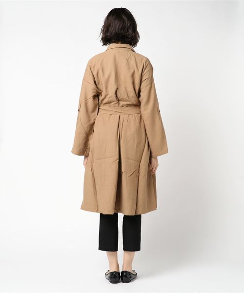 STYLEBLOCK（スタイルブロック）の「ファイユビッグシルエットトレンチコート（トレンチコート・レディース・ブラック/ベージュ/ブラウン/カーキ・M）」の7枚目の写真