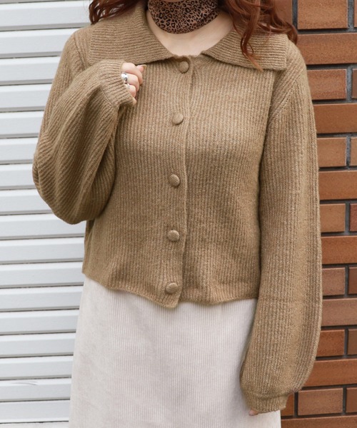 PairPair（ペアペア）の「襟付きニットプルオーバー（ニット/セーター・レディース・モカ/ライトベージュ・FREE）」の4枚目の写真