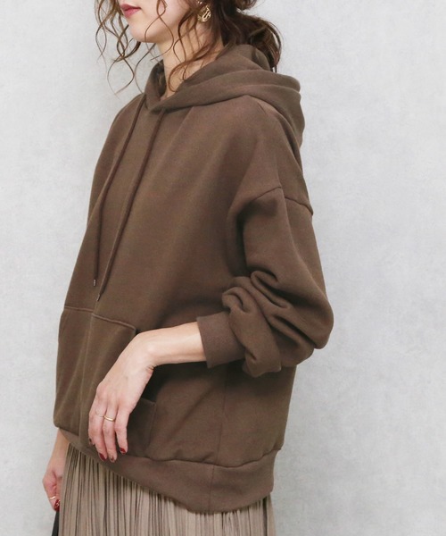 reca（レカ）の「裏起毛パーカー（パーカー・レディース・ホワイト系その他/ブラウン/ラベンダー/カーキ・FREE）」の4枚目の写真