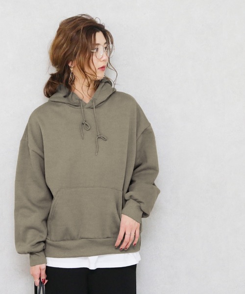 reca（レカ）の「裏起毛パーカー（パーカー・レディース・ホワイト系その他/ブラウン/ラベンダー/カーキ・FREE）」の7枚目の写真