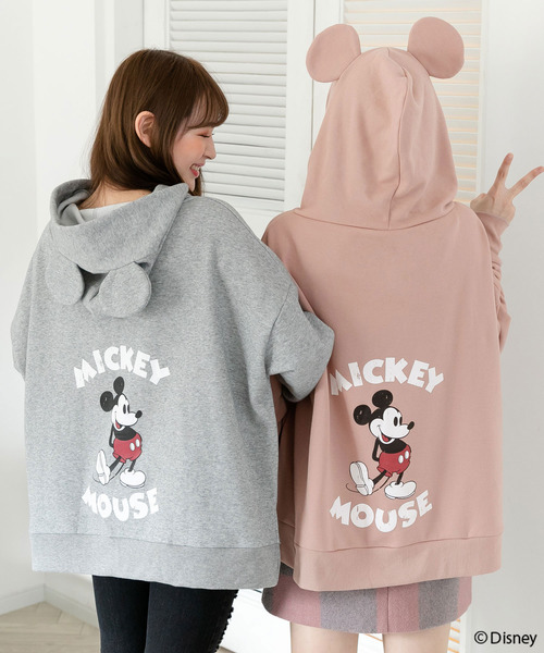 夢展望（ユメテンボウ）の「裏起毛耳付きミッキーマウスパーカー（パーカー・レディース・ブラック/ベージュ/パープル/ブラウン/グレー/ピンク・MEDIUM/LARGE）」の11枚目の写真
