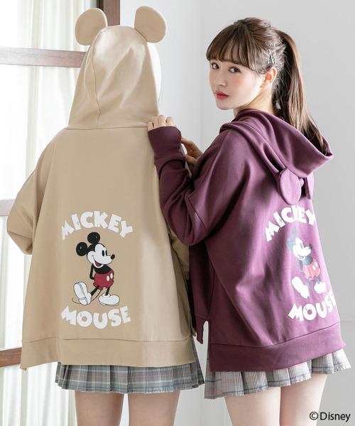 夢展望（ユメテンボウ）の「裏起毛耳付きミッキーマウスパーカー（パーカー・レディース・ブラック/ベージュ/パープル/ブラウン/グレー/ピンク・MEDIUM/LARGE）」の15枚目の写真