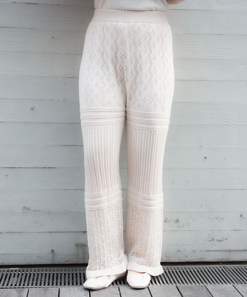 VANNIE U(ヴァニーユー)の「VANNIE U リラックスニットパンツ(その他パンツ・レディース・アイボリー/ライトグリーン/ライトパープル・FREE)」の12枚目の写真