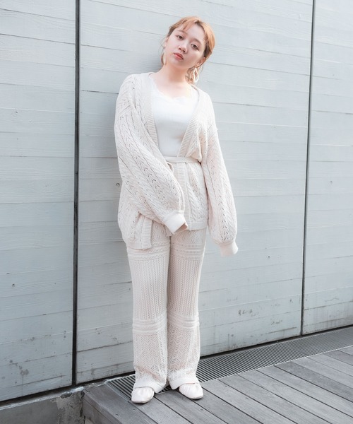 VANNIE U(ヴァニーユー)の「VANNIE U リラックスニットパンツ(その他パンツ・レディース・アイボリー/ライトグリーン/ライトパープル・FREE)」の13枚目の写真