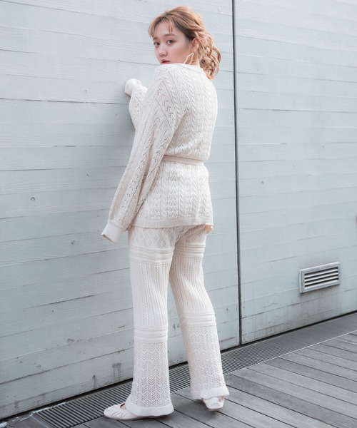 VANNIE U(ヴァニーユー)の「VANNIE U リラックスニットパンツ(その他パンツ・レディース・アイボリー/ライトグリーン/ライトパープル・FREE)」の4枚目の写真