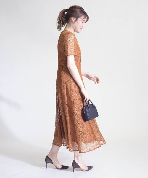 Little Little ワンピース ドレス Ships Black シップスリトルブラック のワンピース Little Black レースショートスリーブロングワンピース パーティー用 ワンピース Little Black シップスリトルブラック のファッション 21年最新海外