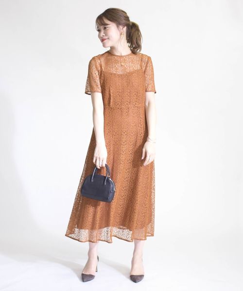 Little Little ワンピース ドレス Ships Black シップスリトルブラック のワンピース Little Black レースショートスリーブロングワンピース パーティー用 ワンピース Little Black シップスリトルブラック のファッション 21年最新海外