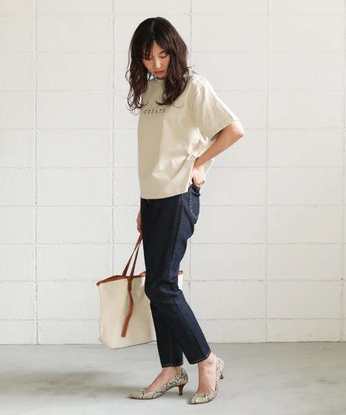 Bou Jeloud（ブージュルード）の「オールストレッチパンツ/定番スタンダードストレッチデニム/美シルエットスリムストレートボトム/テーパード/フルレングス（デニムパンツ・レディース・インディゴブルー・38/36）」の10枚目の写真