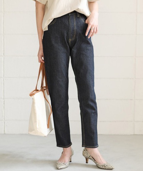 Bou Jeloud（ブージュルード）の「オールストレッチパンツ/定番スタンダードストレッチデニム/美シルエットスリムストレートボトム/テーパード/フルレングス（デニムパンツ・レディース・インディゴブルー・38/36）」の15枚目の写真