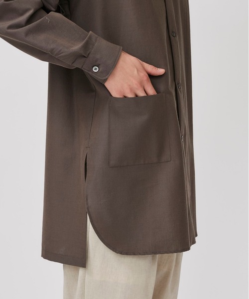 08sircus（ゼロエイトサーカス）の「【08sircus】モヘアウールコットンロングシャツアウター（シャツ/ブラウス・メンズ・ブラウン/グレー・4/5）」の10枚目の写真