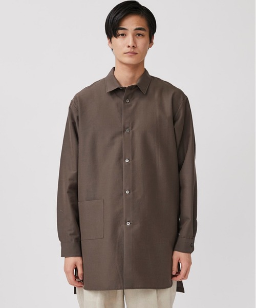 08sircus（ゼロエイトサーカス）の「【08sircus】モヘアウールコットンロングシャツアウター（シャツ/ブラウス・メンズ・ブラウン/グレー・4/5）」の6枚目の写真