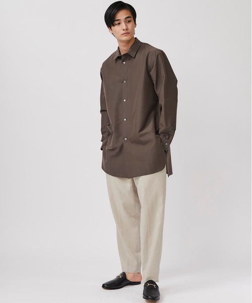 08sircus（ゼロエイトサーカス）の「【08sircus】モヘアウールコットンロングシャツアウター（シャツ/ブラウス・メンズ・ブラウン/グレー・4/5）」の4枚目の写真