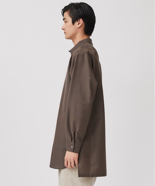 08sircus（ゼロエイトサーカス）の「【08sircus】モヘアウールコットンロングシャツアウター（シャツ/ブラウス・メンズ・ブラウン/グレー・4/5）」の7枚目の写真