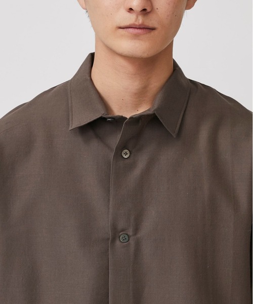 08sircus（ゼロエイトサーカス）の「【08sircus】モヘアウールコットンロングシャツアウター（シャツ/ブラウス・メンズ・ブラウン/グレー・4/5）」の9枚目の写真