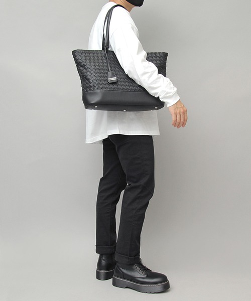 セール】フェイクレザー イントレチャート トートバッグ（ビジネス