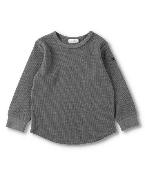 BRANSHES(ブランシェス)の「【抗菌】ワッフル長袖Tシャツ(Tシャツ/カットソー・キッズ・チャコールグレー/ベージュ/ライトグリーン/アイボリー・90cm/110cm/100cm/120cm/130cm/140cm/150cm)」の13枚目の写真