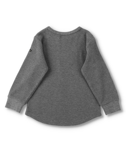 BRANSHES(ブランシェス)の「【抗菌】ワッフル長袖Tシャツ(Tシャツ/カットソー・キッズ・チャコールグレー/ベージュ/ライトグリーン/アイボリー・90cm/110cm/100cm/120cm/130cm/140cm/150cm)」の14枚目の写真