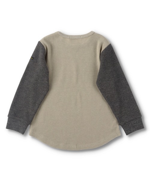 BRANSHES(ブランシェス)の「【抗菌】ワッフル長袖Tシャツ(Tシャツ/カットソー・キッズ・チャコールグレー/ベージュ/ライトグリーン/アイボリー・90cm/110cm/100cm/120cm/130cm/140cm/150cm)」の19枚目の写真