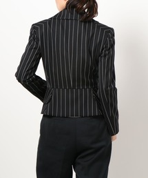 【Vivienne Westwood】ストライプ　半袖　テーラードジャケット　黒 Vivienne Westwood】ストライプ 半袖 テーラードジャケット 黒