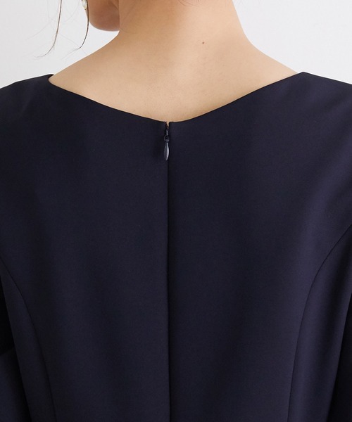 ROPE' PICNIC（ロペピクニック）の「【360°ウルトラストレッチ】【WEB限定34-42サイズ】ストレッチ9分袖ワンピース（ワンピース・レディース・ライトグレー/ネイビー/イエロー系その他3/ブラック・34/36/38/40/42）」の8枚目の写真