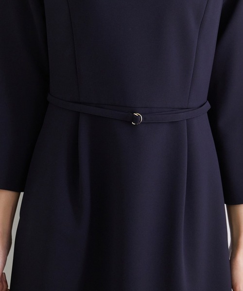 ROPE' PICNIC（ロペピクニック）の「【360°ウルトラストレッチ】【WEB限定34-42サイズ】ストレッチ9分袖ワンピース（ワンピース・レディース・ライトグレー/ネイビー/イエロー系その他3/ブラック・34/36/38/40/42）」の14枚目の写真