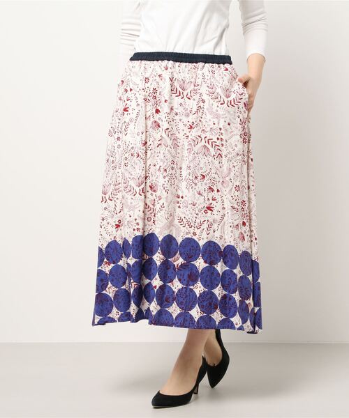 Super スカート Hakka スーパーハッカ のファッション セール スカート Super コットンレーヨンビエラフォークロア ドットプリントギャザースカート スカート