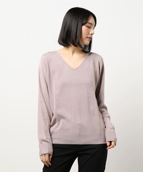 KOBE LETTUCE(コウベレタス)の「カシミヤタッチウォッシャブルニットトップス【L-LLサイズ】(ニット/セーター・レディース・ブラウン/パープル系その他/ブラック系その他/ベージュ系その他2/グリーン系その他/ベージュ系その他/グリーン系その他2/アイボリー/パープル系その他2/ブラウン系その他/パープル系その他3/グリーン系その他3/ブラウン系その他2/ブラック系その他2/ブラック/ホワイト系その他/ホワイト系その他2/グレイッシュベージュ・L/LL/TL/BLL/TLL/BL)」の16枚目の写真