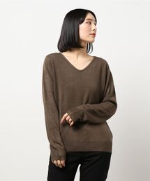 カシミヤタッチウォッシャブルニットトップス【L-LLサイズ】