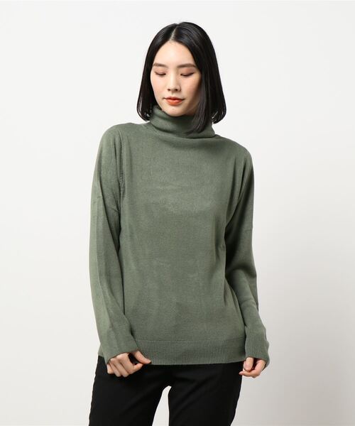 KOBE LETTUCE(コウベレタス)の「カシミヤタッチウォッシャブルニットトップス【L-LLサイズ】(ニット/セーター・レディース・ブラウン/パープル系その他/ブラック系その他/ベージュ系その他2/グリーン系その他/ベージュ系その他/グリーン系その他2/アイボリー/パープル系その他2/ブラウン系その他/パープル系その他3/グリーン系その他3/ブラウン系その他2/ブラック系その他2/ブラック/ホワイト系その他/ホワイト系その他2/グレイッシュベージュ・L/LL/TL/BLL/TLL/BL)」の14枚目の写真