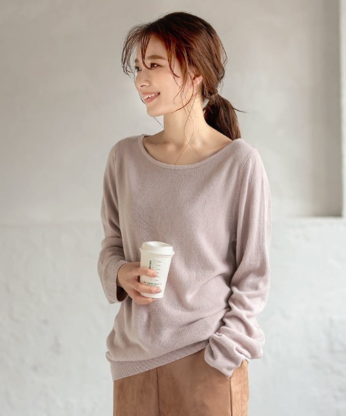 KOBE LETTUCE(コウベレタス)の「カシミヤタッチウォッシャブルニットトップス【L-LLサイズ】(ニット/セーター・レディース・ブラウン/パープル系その他/ブラック系その他/ベージュ系その他2/グリーン系その他/ベージュ系その他/グリーン系その他2/アイボリー/パープル系その他2/ブラウン系その他/パープル系その他3/グリーン系その他3/ブラウン系その他2/ブラック系その他2/ブラック/ホワイト系その他/ホワイト系その他2/グレイッシュベージュ・L/LL/TL/BLL/TLL/BL)」の18枚目の写真
