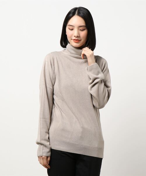 KOBE LETTUCE(コウベレタス)の「カシミヤタッチウォッシャブルニットトップス【L-LLサイズ】(ニット/セーター・レディース・ブラウン/パープル系その他/ブラック系その他/ベージュ系その他2/グリーン系その他/ベージュ系その他/グリーン系その他2/アイボリー/パープル系その他2/ブラウン系その他/パープル系その他3/グリーン系その他3/ブラウン系その他2/ブラック系その他2/ブラック/ホワイト系その他/ホワイト系その他2/グレイッシュベージュ・L/LL/TL/BLL/TLL/BL)」の21枚目の写真