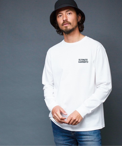 Magine(マージン)の「"ULTIMATE GARMENTS"C/N L/S:胸刺繍入り クルーネック ロングスリーブ TEEシャツ(Tシャツ/カットソー・メンズ・ホワイト/ブラック/グレー/オリーブ・44/46/48)」の2枚目の写真