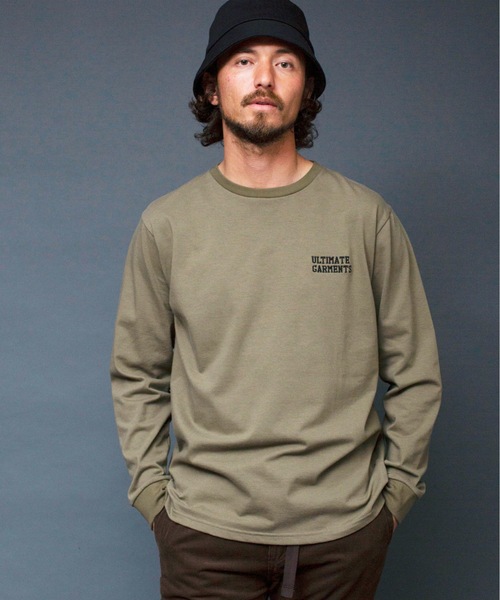 Magine(マージン)の「"ULTIMATE GARMENTS"C/N L/S:胸刺繍入り クルーネック ロングスリーブ TEEシャツ(Tシャツ/カットソー・メンズ・ホワイト/ブラック/グレー/オリーブ・44/46/48)」の9枚目の写真