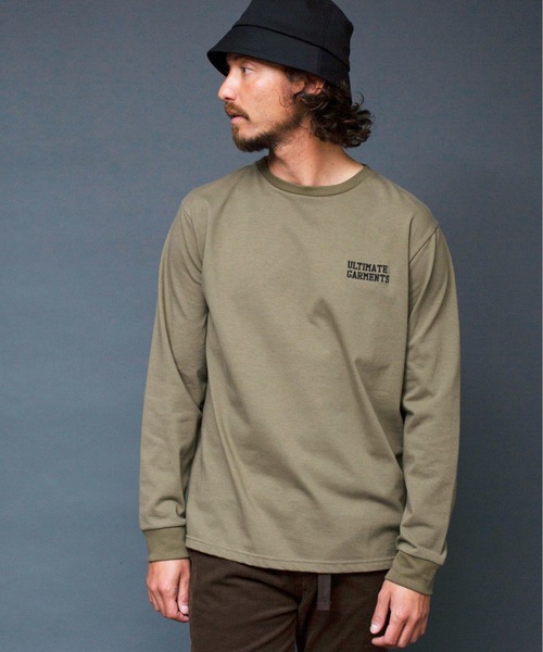 Magine(マージン)の「"ULTIMATE GARMENTS"C/N L/S:胸刺繍入り クルーネック ロングスリーブ TEEシャツ(Tシャツ/カットソー・メンズ・ホワイト/ブラック/グレー/オリーブ・44/46/48)」の16枚目の写真