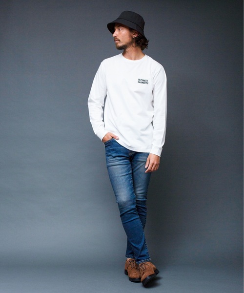Magine(マージン)の「"ULTIMATE GARMENTS"C/N L/S:胸刺繍入り クルーネック ロングスリーブ TEEシャツ(Tシャツ/カットソー・メンズ・ホワイト/ブラック/グレー/オリーブ・44/46/48)」の13枚目の写真
