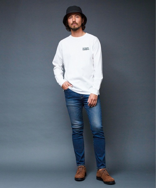 Magine(マージン)の「"ULTIMATE GARMENTS"C/N L/S:胸刺繍入り クルーネック ロングスリーブ TEEシャツ(Tシャツ/カットソー・メンズ・ホワイト/ブラック/グレー/オリーブ・44/46/48)」の20枚目の写真