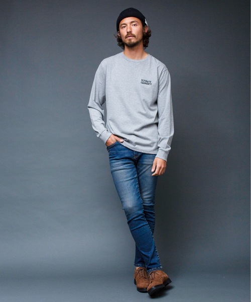 Magine(マージン)の「"ULTIMATE GARMENTS"C/N L/S:胸刺繍入り クルーネック ロングスリーブ TEEシャツ(Tシャツ/カットソー・メンズ・ホワイト/ブラック/グレー/オリーブ・44/46/48)」の14枚目の写真