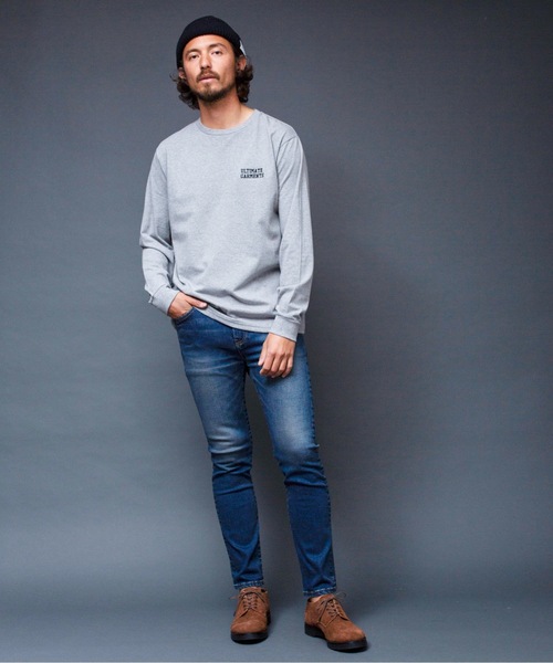 Magine(マージン)の「"ULTIMATE GARMENTS"C/N L/S:胸刺繍入り クルーネック ロングスリーブ TEEシャツ(Tシャツ/カットソー・メンズ・ホワイト/ブラック/グレー/オリーブ・44/46/48)」の21枚目の写真