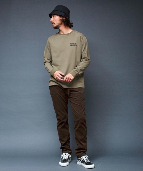 Magine(マージン)の「"ULTIMATE GARMENTS"C/N L/S:胸刺繍入り クルーネック ロングスリーブ TEEシャツ(Tシャツ/カットソー・メンズ・ホワイト/ブラック/グレー/オリーブ・44/46/48)」の18枚目の写真